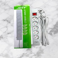 Фильтр Jett 5 розеток +2USB+TYPE (3500 Вт, 3 м)