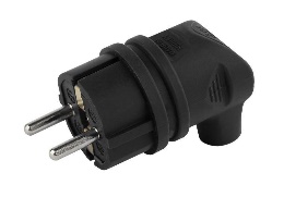 Вилка каучуковая с заземл. 90град IP44 черн