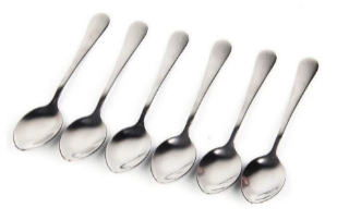 Набор чайных ложек Stainless Steel, гладкие без рисунка, 6 шт