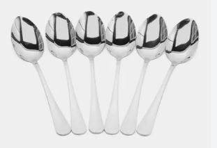 Набор столовых ложек Stainless Steel, гладкие без рисунка, 6 шт