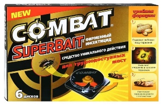 6 Дисков для уничтожения тараканов COMBAT SuperBait